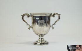 George V Two Handle Silver Trophy Cup. Hallmark London 1912, Makers Mark H.W & Co. 259.