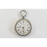 Victorian Silver Cased Open Faced Pocket Watch. Hallmark Chester 1881.