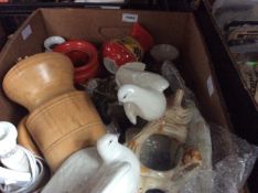 Box Of Misc Pottery And Collectables.
