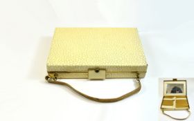Art Deco - Nice Quality Ladies Gilt Metal and Shagreen Style Purse / Bag with Mesh Handle,