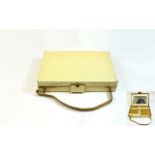 Art Deco - Nice Quality Ladies Gilt Metal and Shagreen Style Purse / Bag with Mesh Handle,