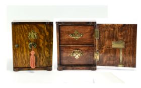 Edwardian - Miniature Well Made Quality Oak 2 Drawer Chest, In The Form of a Small Safe,