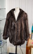 Mink Coat Silver grey ladies mink coat, short bomber/blouson style jacket with fitted cuffs.