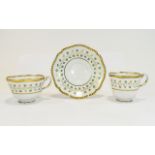 Flight, Barr & Barr Early Worcester Hand Painted Porcelain Trio, Comprising Tea,