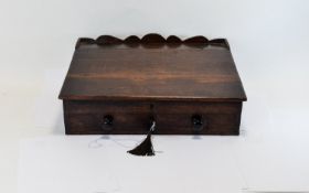 Mahogany Writing Slope with lockable single drawer. Measures 14 inches wide and height 19 inches.