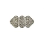 Indian - Ornate 19th Century Silver Belt Buckle with Figural and Openwork Decoration. 6.