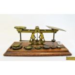 Samson Mordan & Co Government Brass Postal Scales, Complete with Weights and Rates of Postage.