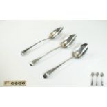 George III Silver Assorted Serving Spoons ( 3 ) In Total, Various Hallmarks.