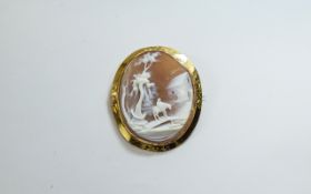 Antique Gold Cameo Brooch.