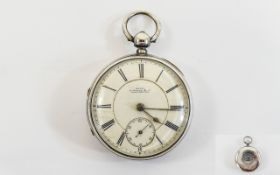 Victorian Silver Cased Fusee Open Faced Pocket Watch. Hallmark Birmingham 1878, Maker H.