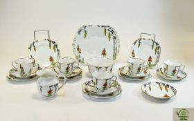 Melba Bone China Part Tea Set ( 20 ) Pieces In Total. Includes Sandwich / Cake Plate, Sugar Bowl,