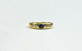 Antique 18ct Gold Set Diamond and Sapphire Dress Ring,