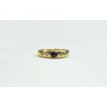 Antique 18ct Gold Set Diamond and Sapphire Dress Ring,