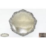 Ellis Bros Heavy and Impressive Sheffield Plated Fine Quality Circular Footed Tray with Superb