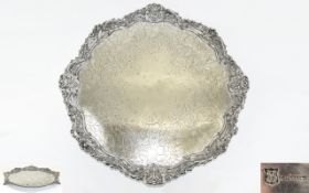 Ellis Bros Heavy and Impressive Sheffield Plated Fine Quality Circular Footed Tray with Superb