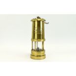 Brass Miners Lamp Embossed to front with rose and 'England' mark. Approx height 8.5 inches.