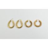 Ladies 9ct Gold Hoop Earrings ( 2 ) Pairs. Fully Hallmarked. 10.1 grams. As New Condition. Each 1.