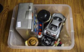 Box of Collectable Toys. Includes Fruit Machine, Snoopy, Green Jaguar Car + Another Collectable