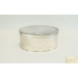Antique Wonderful Quality - Silver Plated Large Oval Shaped Lidded Box with Reeded Borders. c.