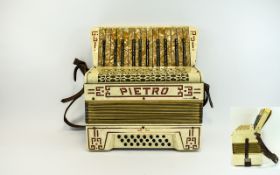 Pietro Piano Accordion, with case. c 1950's. Made in Germany.