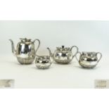 Elkington & Co Wonderful Shaped and Top Quality Aesthetic Period Silver Plated 4 Piece Tea and
