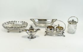 A Collection of Silver Plated Vintage and Antique Items ( 5 ) In Total.