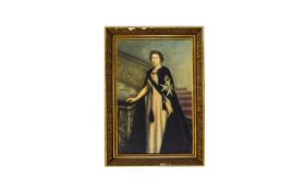 Framed Coronation Portrait Print 1950's