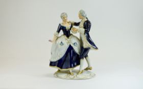 Royal Dux Romantic Figure Group showing