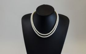 Twin Strand of Cultured Pearls 16" with