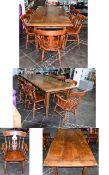 Oak Refectory Table and Eight Chairs, th