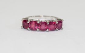 Ruby Five Stone Band Ring, comprising fi