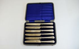 George V Boxed Set of Six Silver Handle