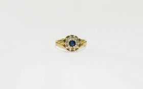 Antique 18ct Yellow Gold Sapphire and Di
