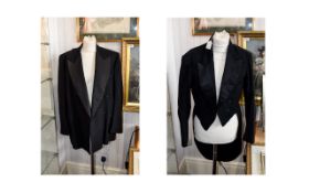 2 Black Dinner Jackets, One a Fishtail. Size M.