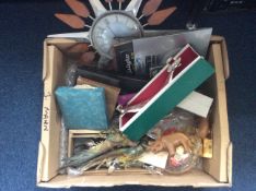 Collection of Assorted Collectable's, Includes Flat ware, Clock, Glass, Cased Spoons etc.