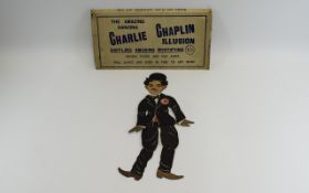 The Amazing Dancing Charlie Chaplin Card Figure and Box.