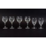 Waterford - Signed Cut Crystal Set of Four Sherry Glasses ' Lisamore ' Design. c.1980's.