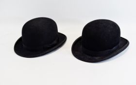 2 Bowler Hats, One With Label to Interior Reads ' M.