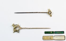 Victorian 15ct Gold Stick Pin with Seed Pearl.