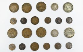 Collection of Low Value Coins, penny,