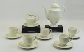 Wedgwood of Etruria Porcelain ( 13 ) Piece Part Coffee Service. c.1920 - 1930. Edme Pattern. Antique