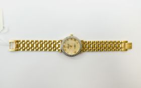 Gents Ingersoll - Quartz Gold Plated Wrist Watch with Pearl - Lustre Dial, Gold Markers.