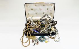 Small Mixed Lot of Costume Jewellery and Collectables comprising brooches, wristwatch, badges,