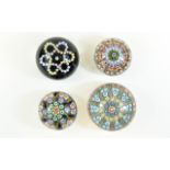 A Good Vintage Collection of Millefiori Paperweights ( 4 ) Large Paperweight 3 Inches Diameter.