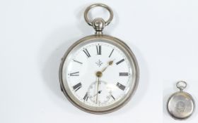 Victorian Silver Open Faced Pocket Watch.