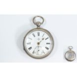 Victorian Silver Open Faced Pocket Watch.