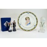 Three Items of Royal Memorabilia comprising Royal Doulton Ltd.Edn.plate, 'To Celebrate the Life of