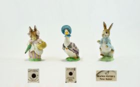 Beswick Beatrix Potters Figures ( 3 ) In Total. Comprises 1/ Jemima Puddleduck - First Version,