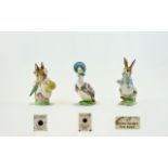 Beswick Beatrix Potters Figures ( 3 ) In Total. Comprises 1/ Jemima Puddleduck - First Version,