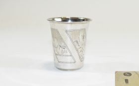 Russian 19th / 20th Century Silver Kiddush Cup. Marked 84 Moscow.